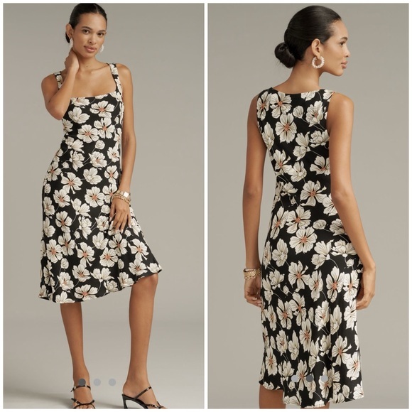 Reformation Dresses & Skirts - 💋Reformation Black and Cream Floral Midi Dress. Size M